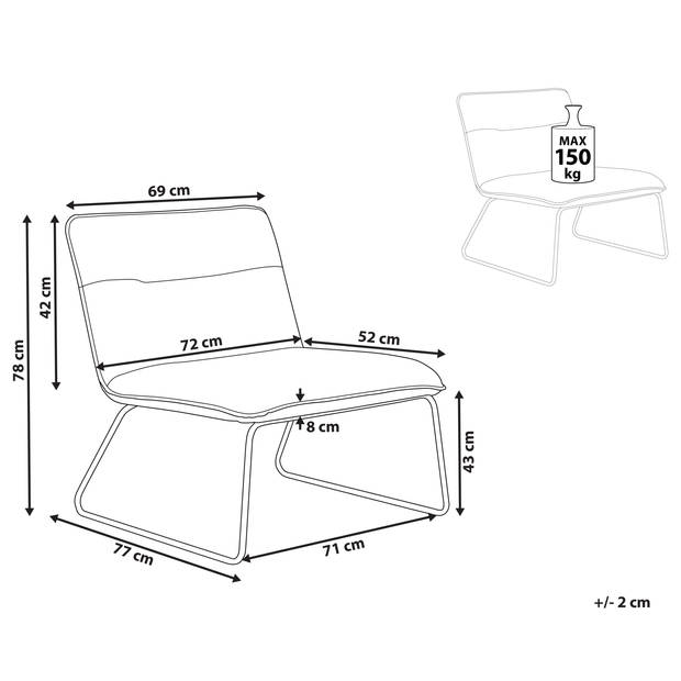 Beliani COTULLA - Fauteuil-Bruin-Kunstleer