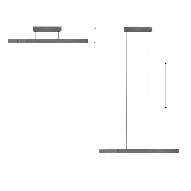 Paul Neuhaus Hanglamp e-Lift + e-Slide L 120-200 cm donker grijs