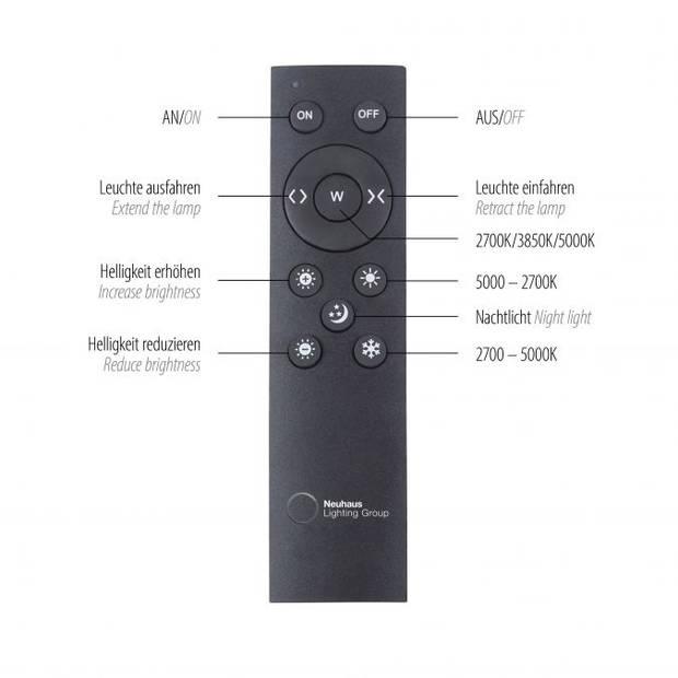 Paul Neuhaus Hanglamp e-Slide L 120-200 cm donker grijs