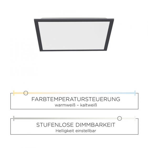 Paul Neuhaus Plafondlamp Flat 46 x 46 cm zwart