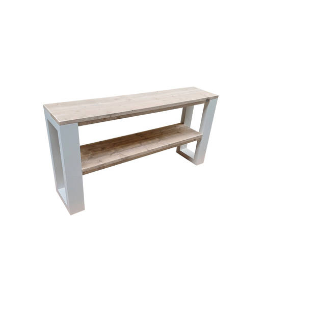 Wood4you - Side table New Orleans industrial wood - - Wit - Eettafels 200 cm - Bijzettafel