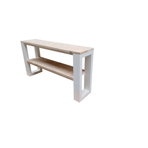 Wood4you - Side table New Orleans industrial wood - - Wit - Eettafels 200 cm - Bijzettafel