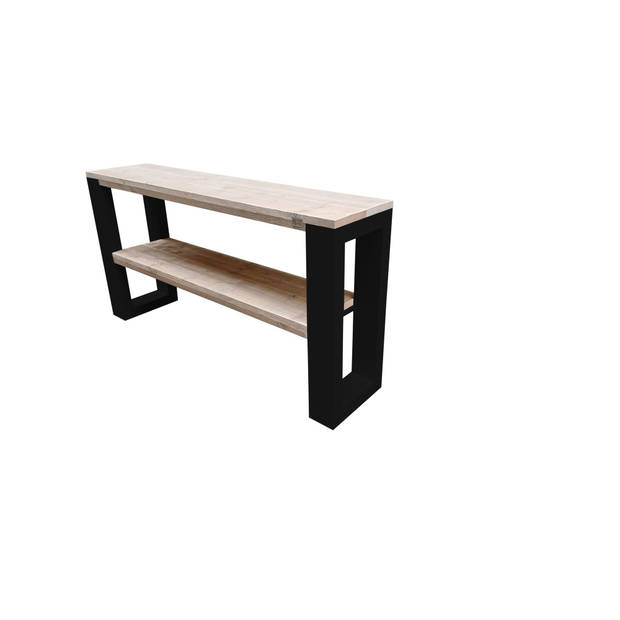 Wood4you - Side table New Orleans industrial wood - - Zwart - Eettafels 200 cm - Bijzettafel