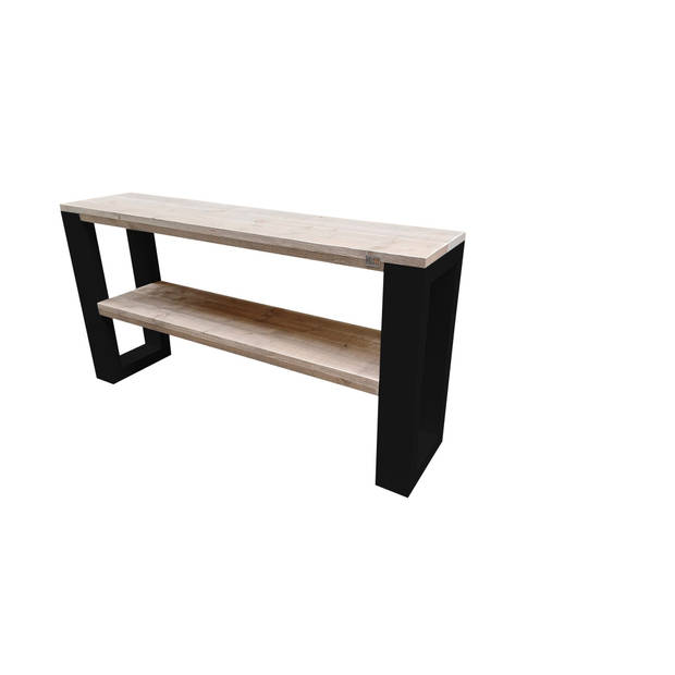 Wood4you - Side table New Orleans industrial wood - - Zwart - Eettafels 160 cm - Bijzettafel