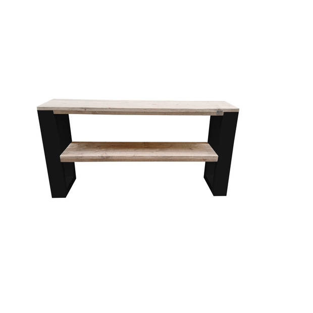 Wood4you - Side table New Orleans industrial wood - - Zwart - Eettafels 180 cm - Bijzettafel