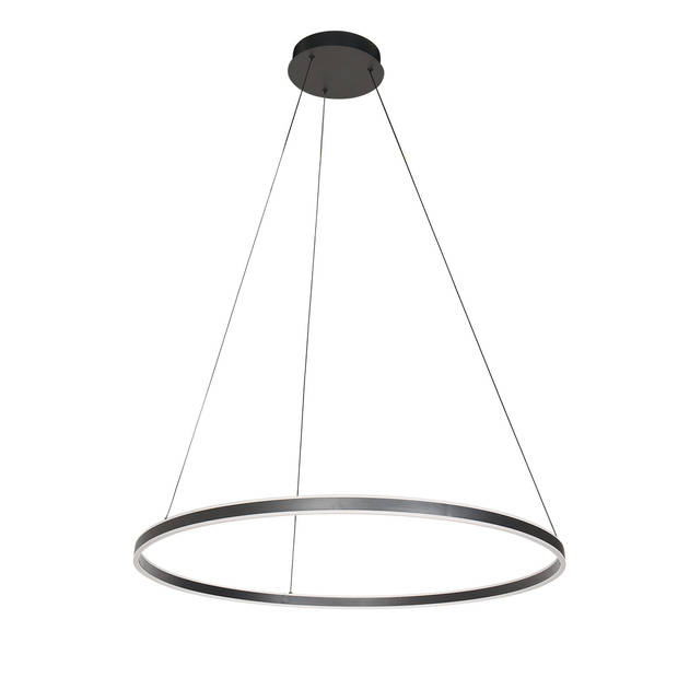 Steinhauer hanglamp Ringlux - zwart - metaal - 80 cm - ingebouwde LED-module - 3675ZW