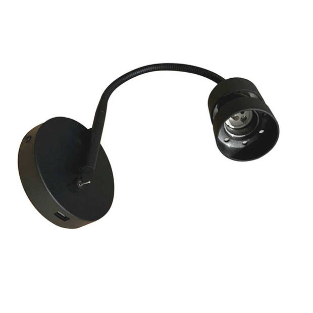 Mexlite wandlamp Upround - zwart - - 3517ZW