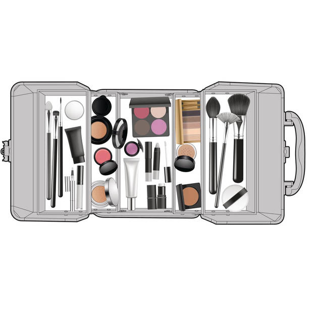 Touch Of Beauty Make Up Koffer Zilver - Cosmetica Organizer - met Handvat en Sleutelslot
