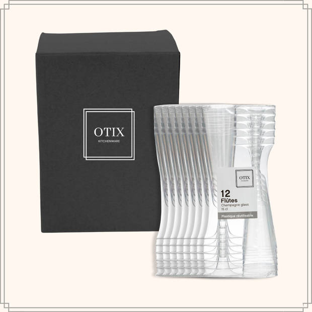 OTIX Champagne Glazen - Plastic - Herbruikbaar - 96 stuks - 150ml - Transparant - Kunststof