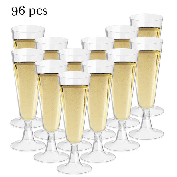 OTIX Champagne Glazen - Plastic - Herbruikbaar - 96 stuks - 150ml - Transparant - Kunststof