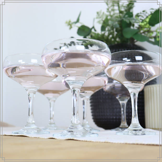 OTIX Champagnecoupe Glazen - 6 Stuks - Glas - Champagneglazen - Pornstar Martini Glazen - Cocktailglazen