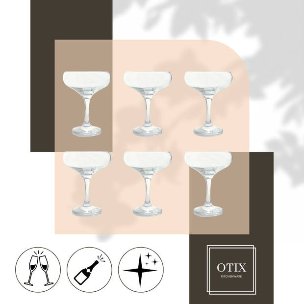 OTIX Champagnecoupe Glazen - 6 Stuks - Coupe Glazen - Champagneglazen - Pornstar Martini Glazen - Cocktailglazen