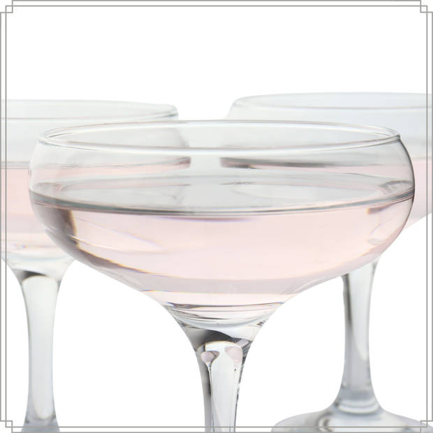 OTIX Champagnecoupe Glazen - 6 Stuks - Glas - Champagneglazen - Pornstar Martini Glazen - Cocktailglazen