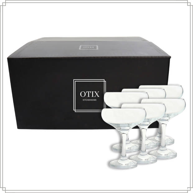 OTIX Champagnecoupe Glazen - 6 Stuks - Coupe Glazen - Champagneglazen - Pornstar Martini Glazen - Cocktailglazen