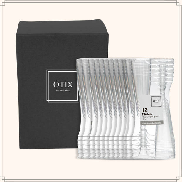 OTIX Champagne Glazen - Plastic - Herbruikbaar - 144 stuks - 150ml - Transparant - Kunststof