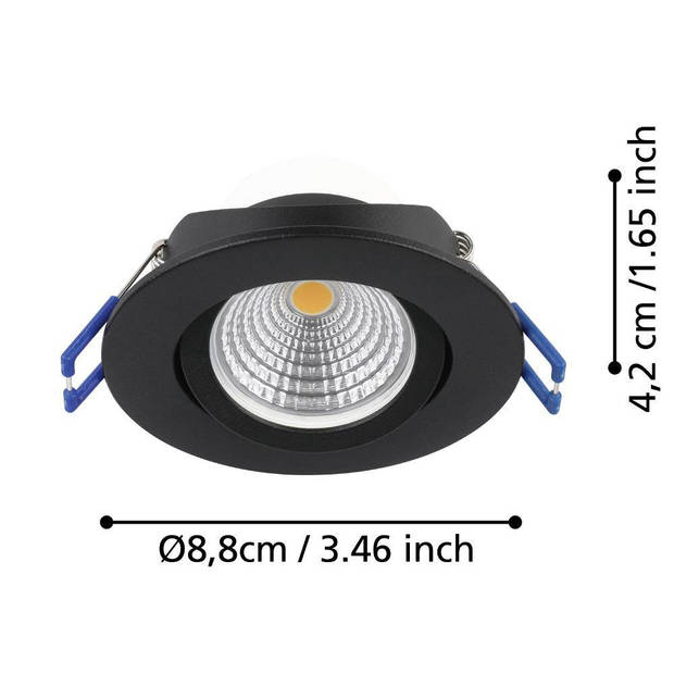 EGLO Saliceto Inbouwlamp - LED - Ø 12 cm - Zwart