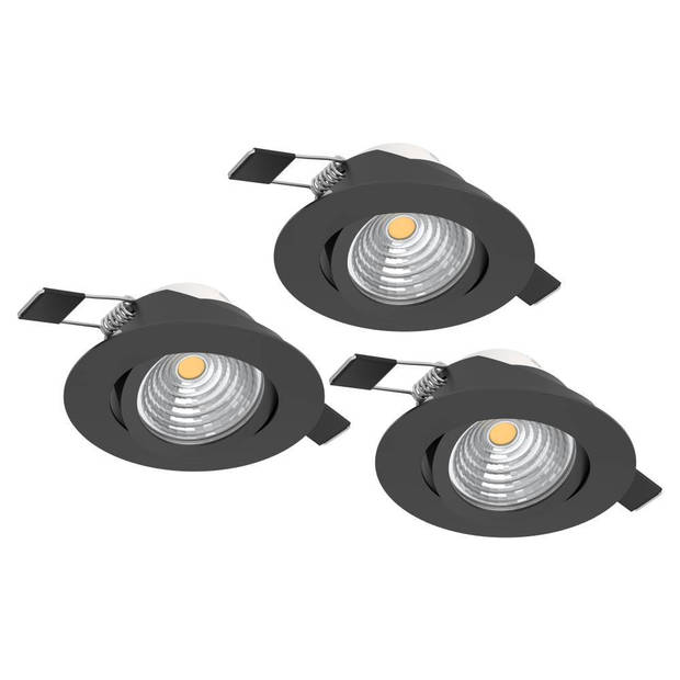 EGLO Saliceto Inbouwlamp - LED - Ø 12 cm - Zwart