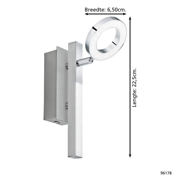EGLO Cardillio 1 - Spot - 2 Lichts - Aluminium, Chroom - Gesatineerd