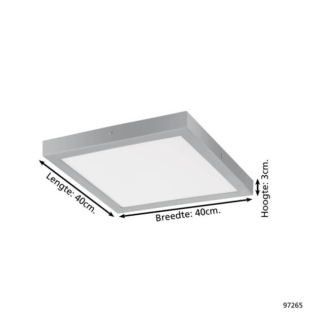 EGLO Fueva 1 plafondlamp - LED - 40 cm - Zilver/Wit