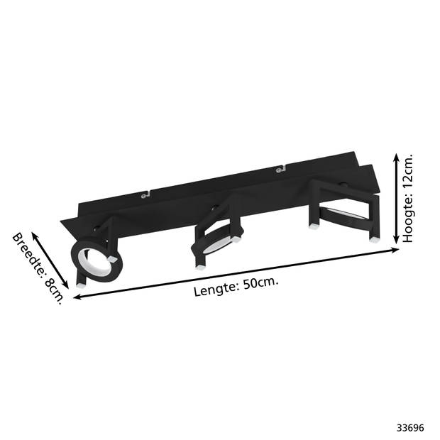 EGLO Trastanello Spot - LED - 50 cm - Zwart/Wit