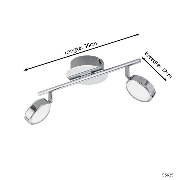 EGLO Salto - Spot - 2 Lichts - Chroom - Gesatineerd