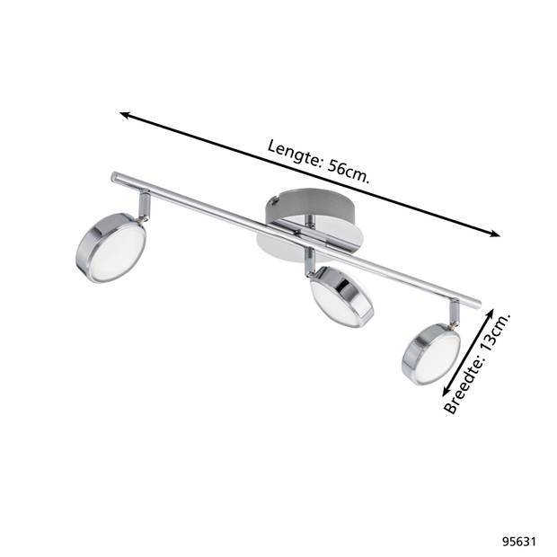 EGLO Salto - Spot - 3 Lichts - Chroom - Gesatineerd