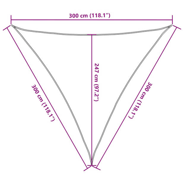 vidaXL Zonnezeil 160 g/m² 3x3x3 m HDPE wit