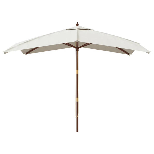 vidaXL Parasol met houten paal 300x300x273 cm zandkleurig