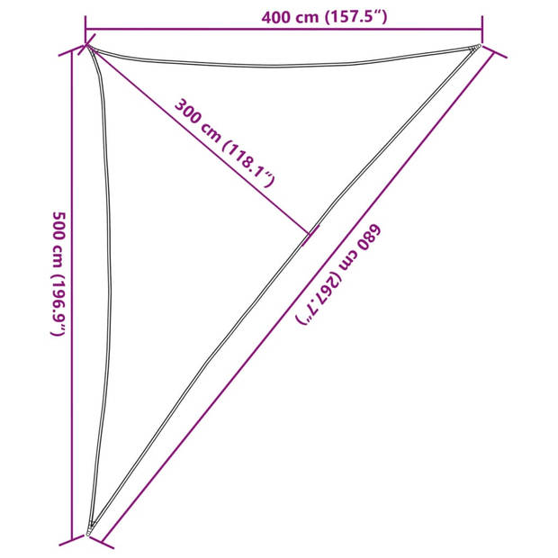 vidaXL Zonnezeil 160 g/m² 4x5x6,8 m HDPE wit