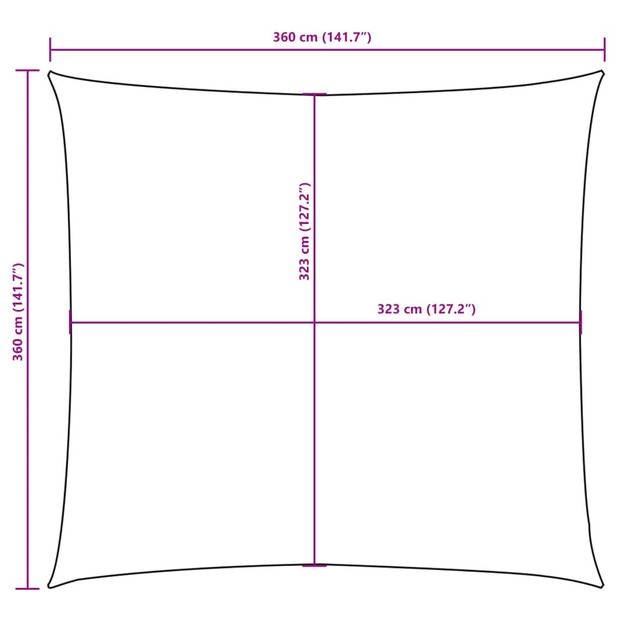 vidaXL Zonnescherm vierkant 3,6x3,6 m oxford stof donkergroen