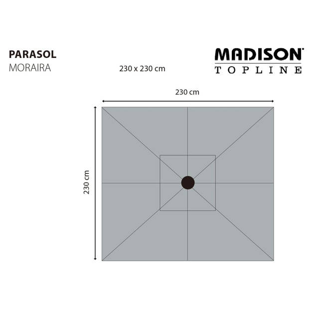 Madison Parasol Moraira 230x230 cm grijs