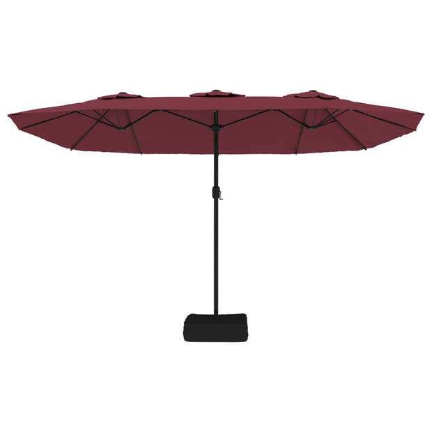 vidaXL Parasol dubbel 449x245 cm bordeauxrood