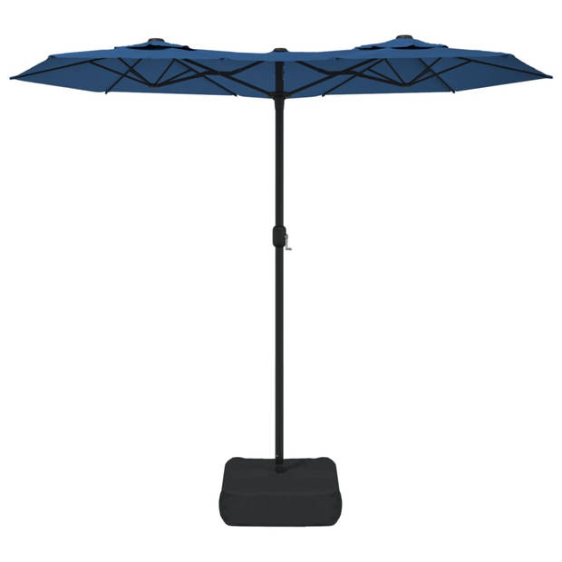 vidaXL Parasol dubbel met LED's 316x240 cm azuurblauw