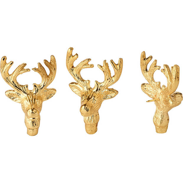 Kaarsenpin Set van drie stuks - goud hert - pin voor kaars -