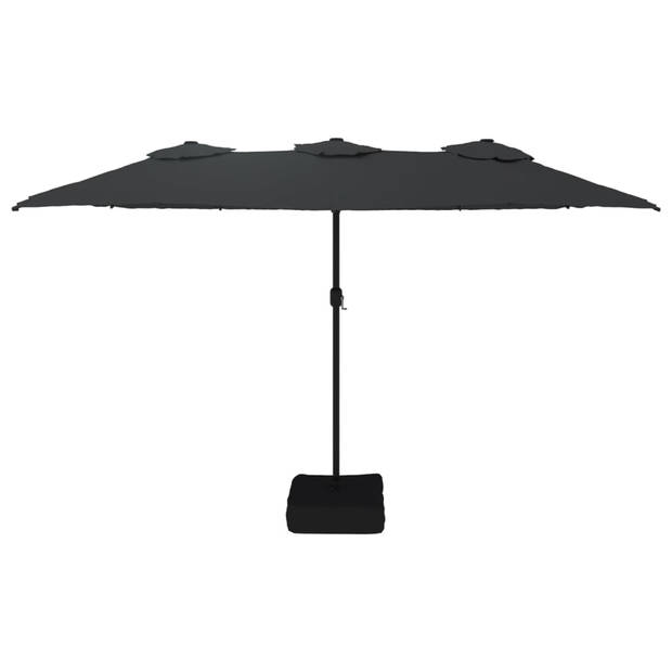 vidaXL Parasol dubbel 449x245 cm zwart