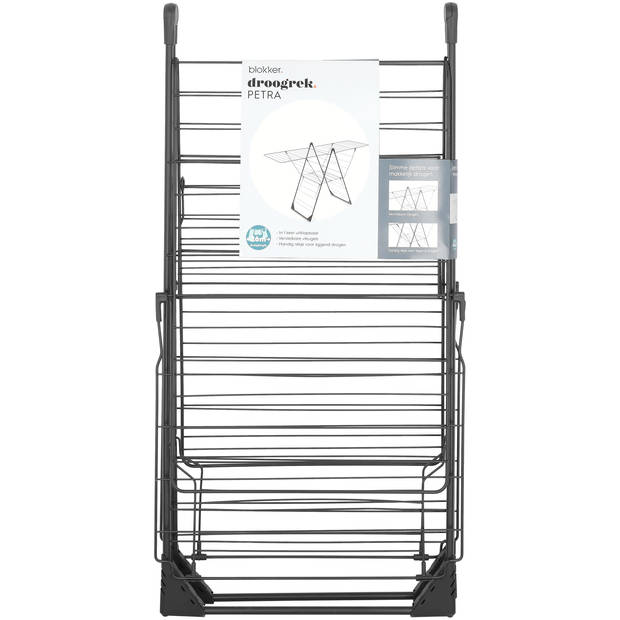 Blokker droogrek Petra - zwart - 26 meter drooglengte - gemakkelijk inklapbaar