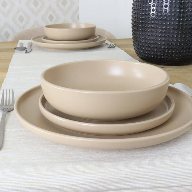 OTIX Ontbijtborden - Dessert - Bordenset van 6 Stuks - 21 cm - Beige - Keramiek - ORCHID