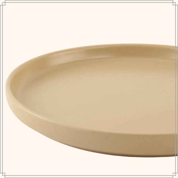 OTIX Ontbijtborden - Dessert - Bordenset van 6 Stuks - 21 cm - Beige - Keramiek - ORCHID