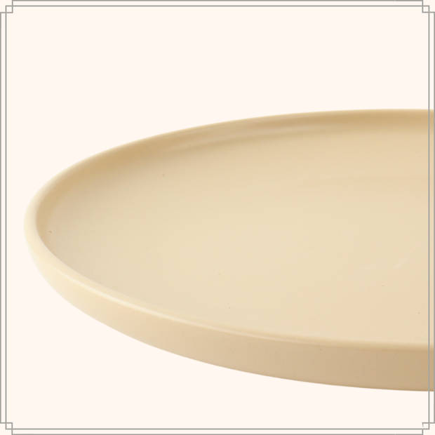 OTIX Diner Bordenset - 6 Persoons - Beige - 27cm - Keramiek - ORCHID