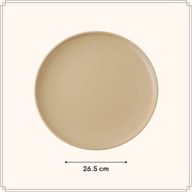 OTIX Diner Bordenset - 6 Persoons - Beige - 27cm - Keramiek - ORCHID