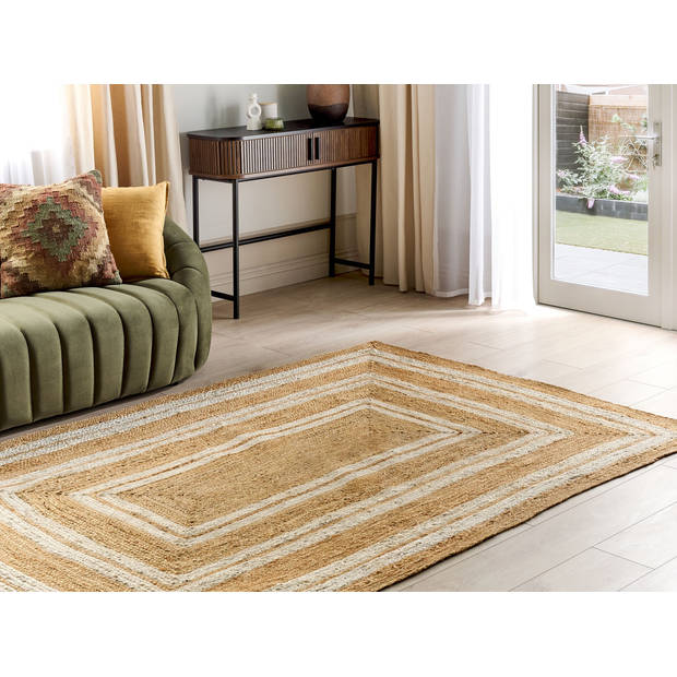 Beliani ELMALI - Gevlochten-Beige-Jute