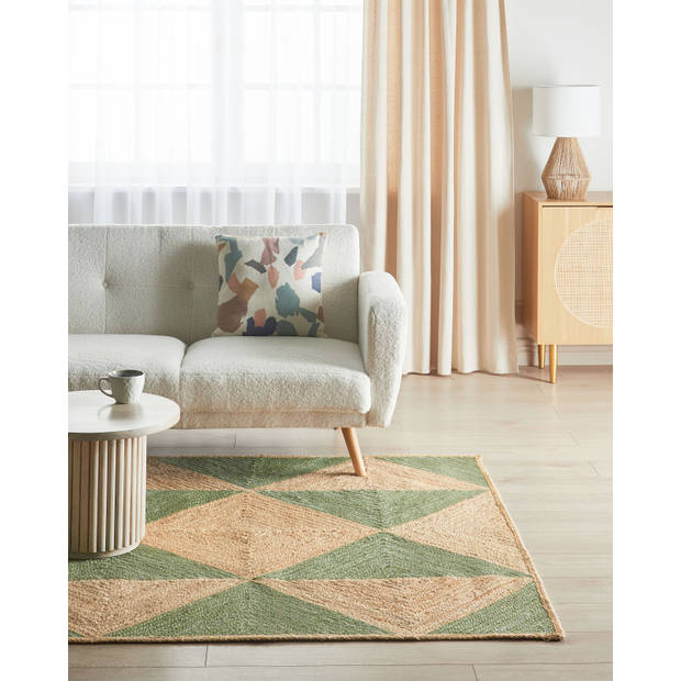 Beliani CALIS - Gevlochten-Beige-Jute