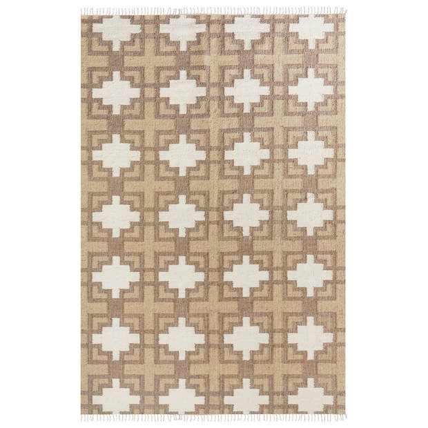 Beliani KONURTAY - Gevlochten-Beige-Jute