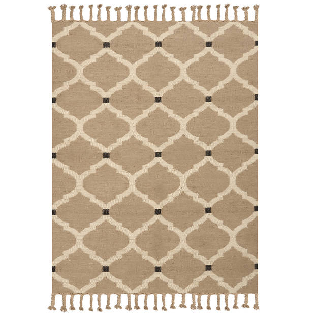 Beliani ORENCIK - Gevlochten-Beige-Jute