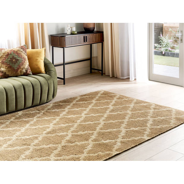 Beliani MERMER - Gevlochten-Beige-Jute