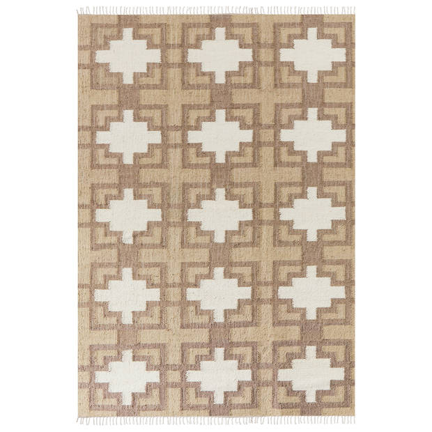 Beliani KONURTAY - Gevlochten-Beige-Jute