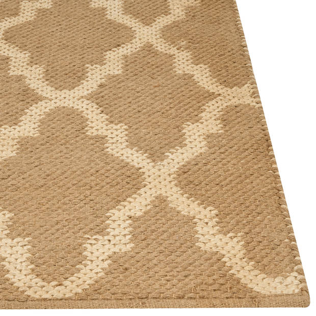 Beliani MERMER - Gevlochten-Beige-Jute