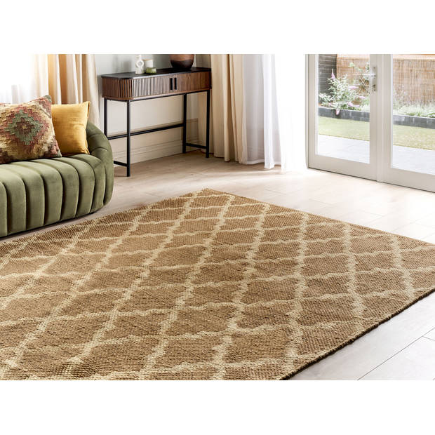 Beliani MERMER - Gevlochten-Beige-Jute