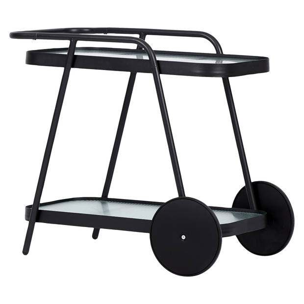 Steam trolley, zwart en heldere strepen.