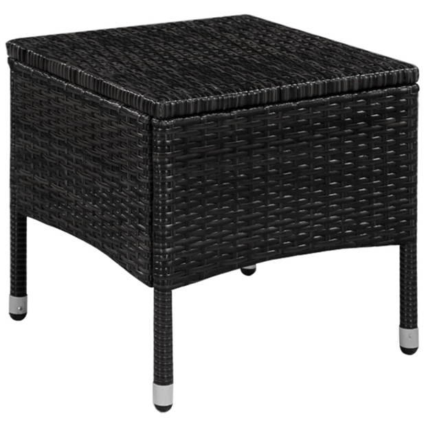 vidaXL 3-delige Bistroset poly rattan zwart